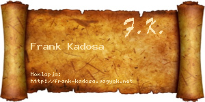 Frank Kadosa névjegykártya